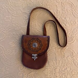 Western style leather belt bag